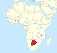 Botswana, map from wikimedia commons